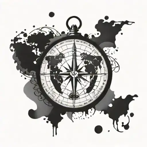 Love World Compass Black And White