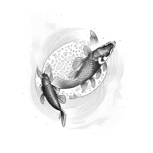 Koi Fish Swimming Through Spider Webs