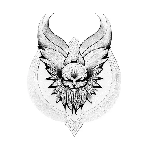 A Tattoo Combining Elements Of Greek Art And Space