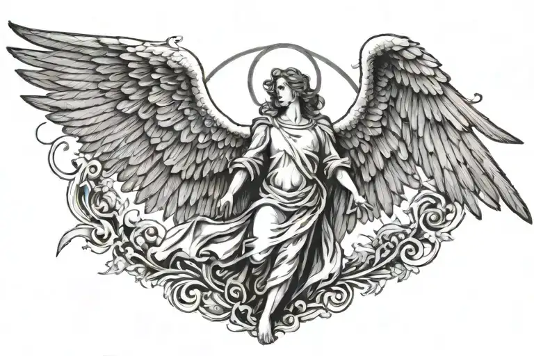 A Winged Angelic Figure Soaring High In The Sky Symbolizing Freedom And Ambition