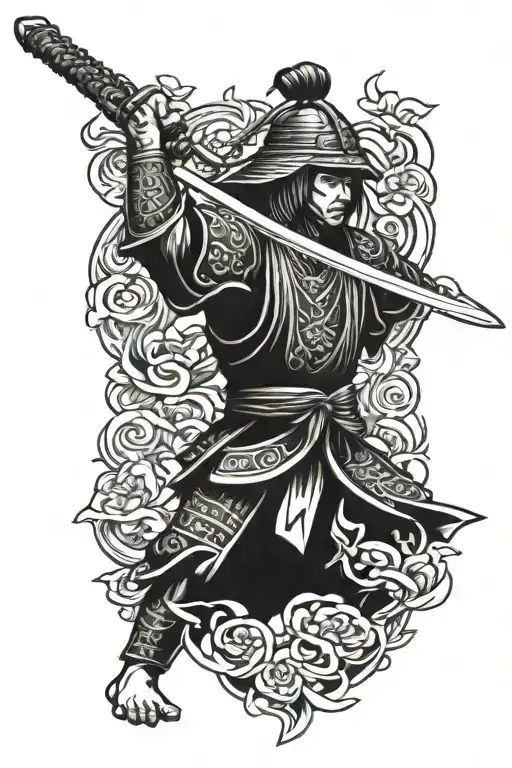 Samurai Warrior Holding Sword
