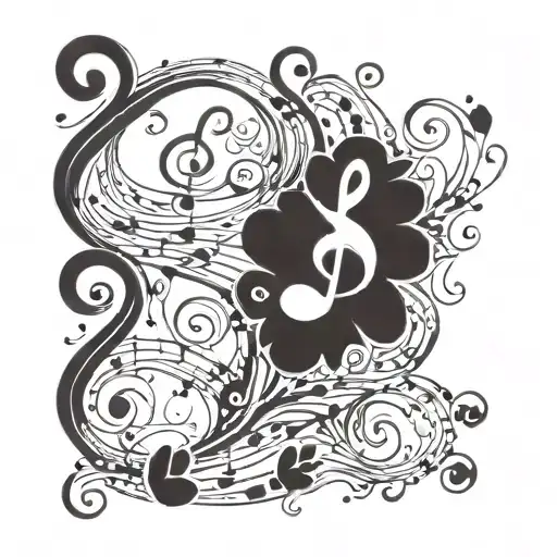 Paw Prints And Music Notes Flowing