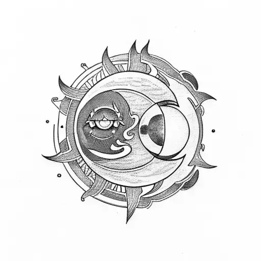 Rune With Sun And Moon