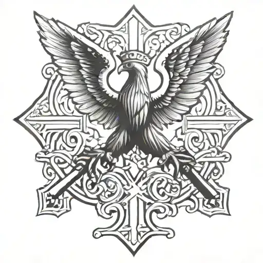 Catholic Cross Irish Polish Eagle