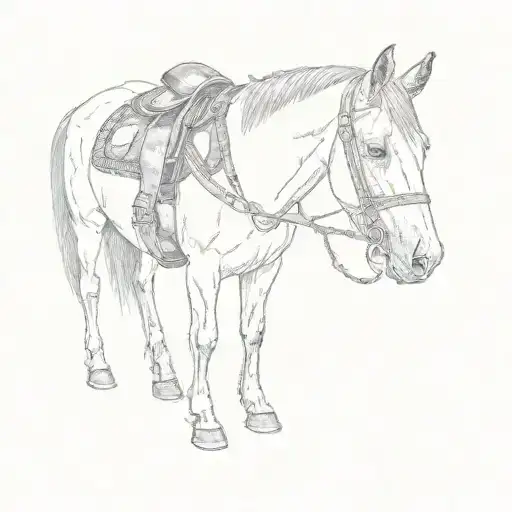 A Horse With A Saddle