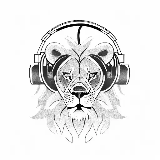 A Fierce Lion Wearing A Gaming Headset And Holding A Controller