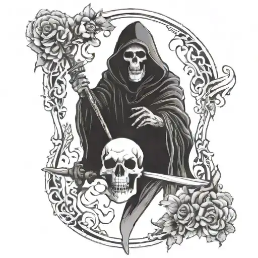 Grim Reaper As The Fool Tarot Card