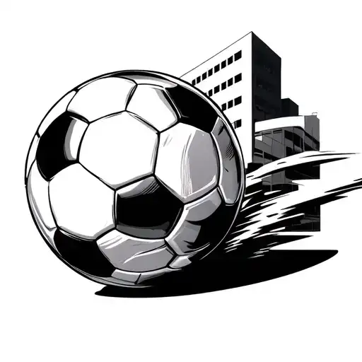 Soccer Ball Morphing Into A Sleek Office Building