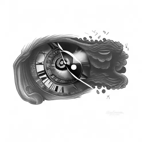 An Eye With A Clock Behind It