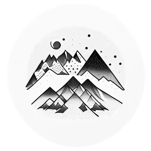 A Majestic Mountain Range Silhouetted Against A Vibrant Sunset