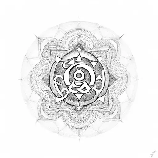 Incorporate The Symbol Of Om Into A Geometric Design
