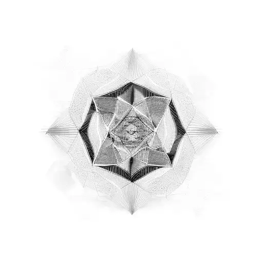 A Geometric Representation Of A Vinyl Record With Abstract Patterns Inside