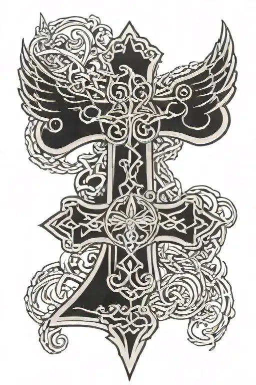 Polish Irish Celtic Catholic Cross Falcon