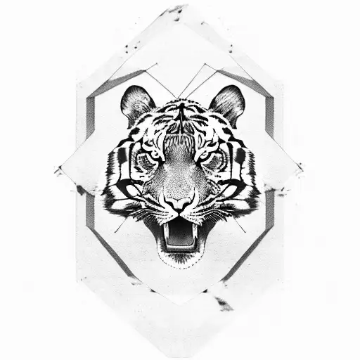 A Fierce Tiger In A Gym Setting