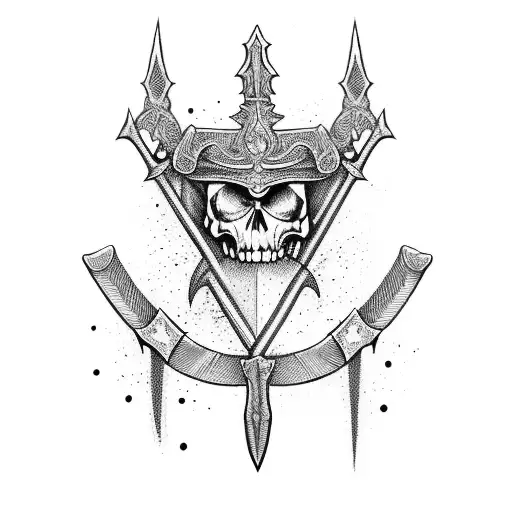 Sword With Minialistic Skulls