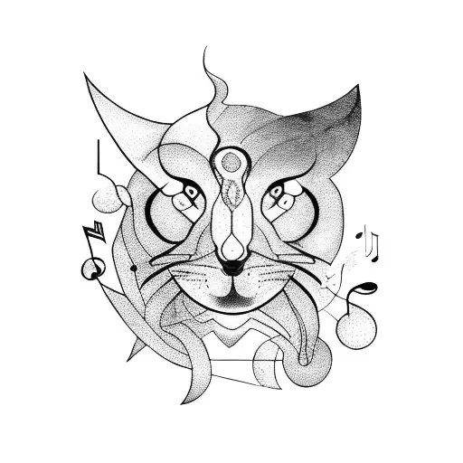 A Musical Staff And Notes Intertwined With Animal Silhouettes