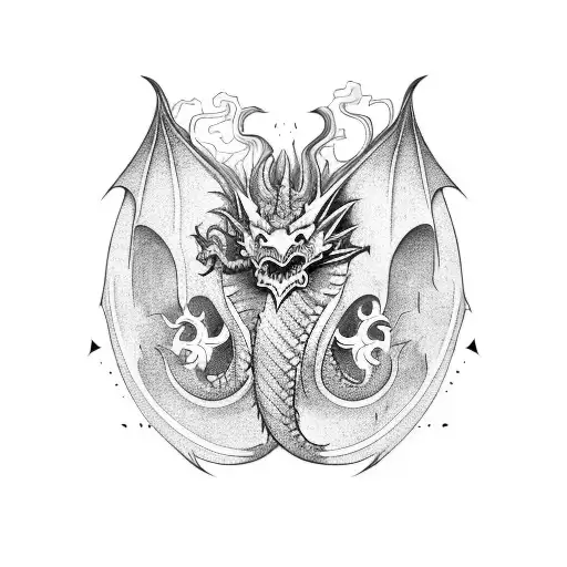Dragon Chest Piece Into Half Sleeve