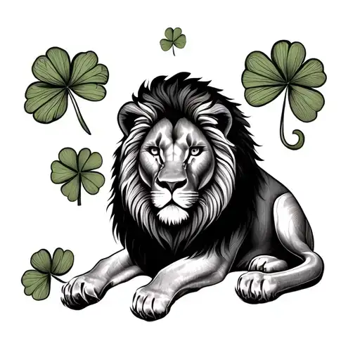 A Lion And Clover Of 4