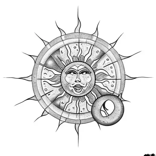 Sun And Moon Above The Cedre