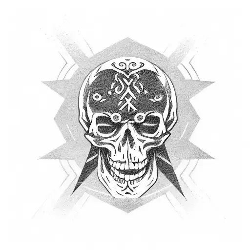 Nordic Runes With Skull
