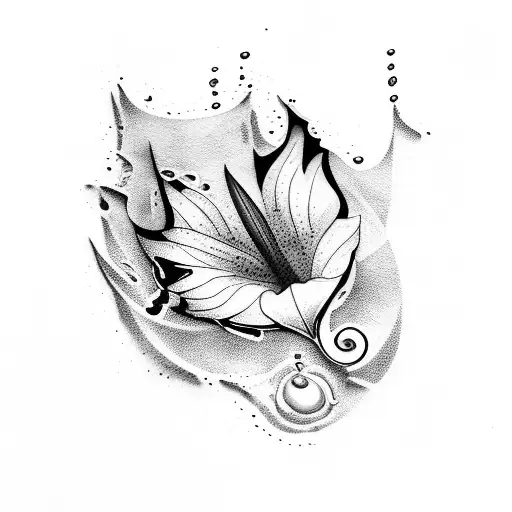 Lilly With Water Falling Off Of It Into A Puddle