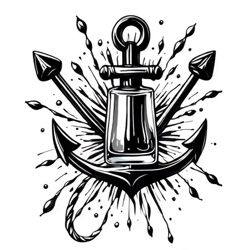 Anchor And Nail Polish Bottle