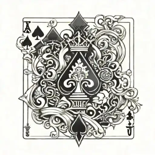 King Queen Jack Spades Card