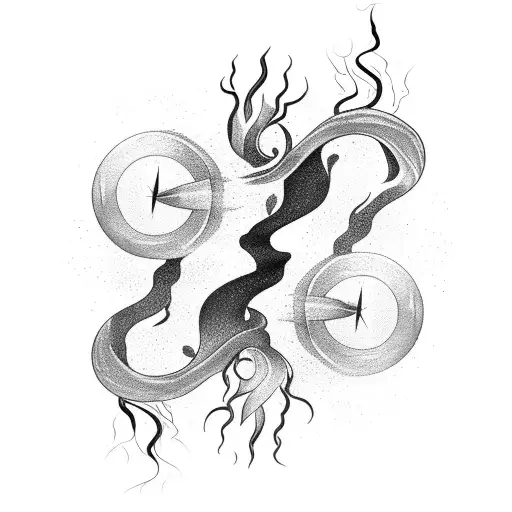 Lightning Bolt With Water Waves Inside It