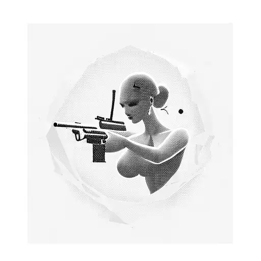 A Sexy Silhouette With A Gun And Drugs Forming The Background