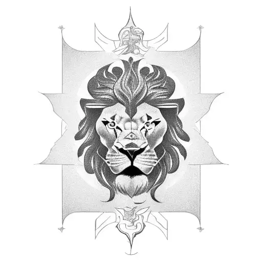 A Greek Pillar Broken In Two With Escanor's Lion Sign In The Middle