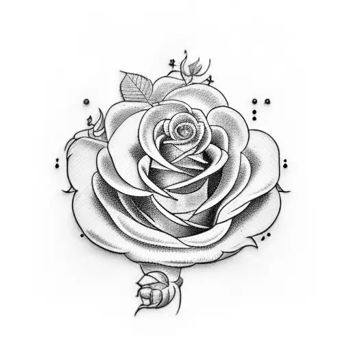 Tattoo On Upper Shoulder And Neck With One Large Rose And Two Small Roses And A Glock Smocking Gun