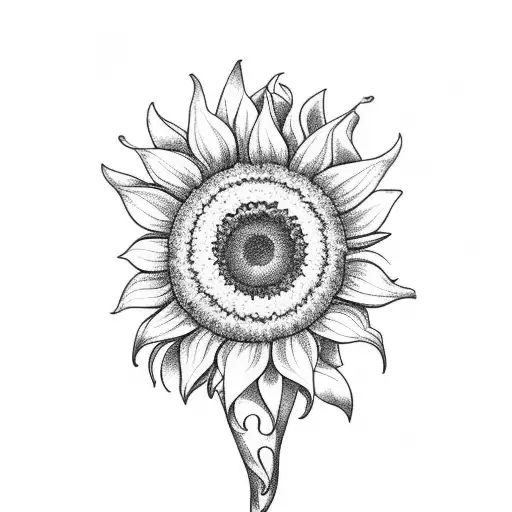 A Sunflower With A Bow As Its Stem