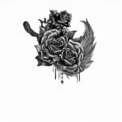 A Black And White Drawing Of A Man And Woman