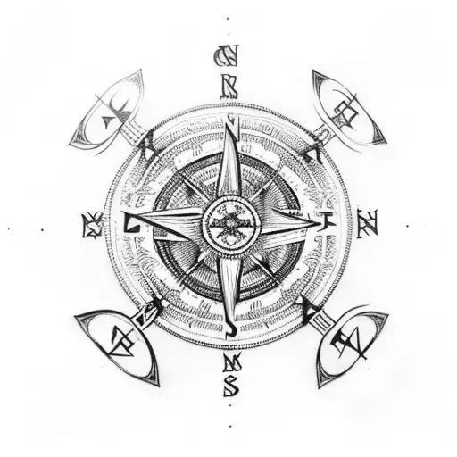Viking Compass With The Name Anders In Runes
