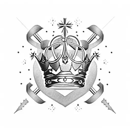 Queen's Crown Roses Stars And Heart Keys