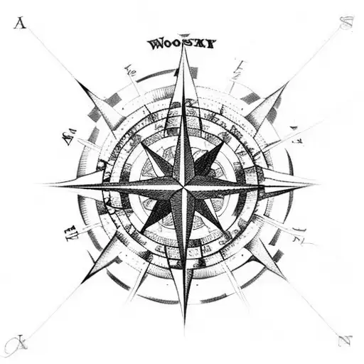 A Compass Rose Made Of Dollar Signs