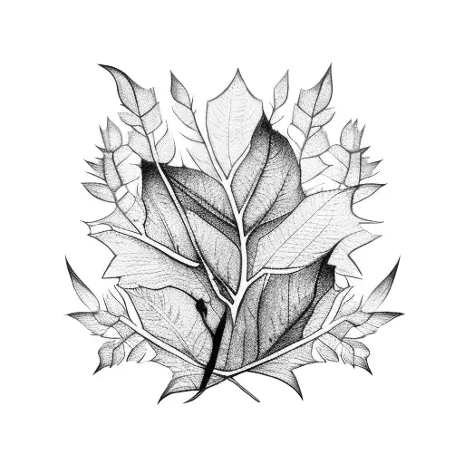 Broken Sword With Leaves