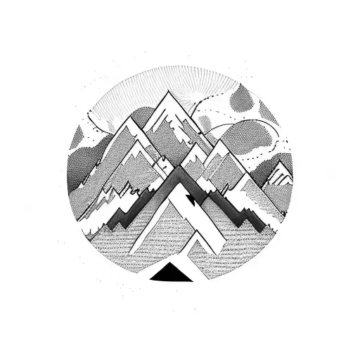 A Majestic Mountain Range With A Hidden Trail Leading Into The Distance