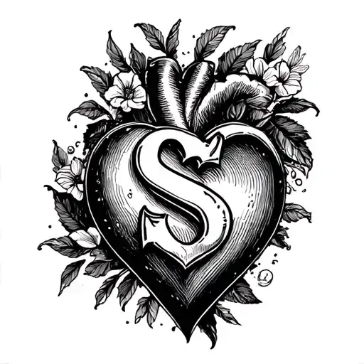 Heart And Initial S Letter