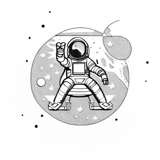 Astronaut On A Cradle Held By The Earth