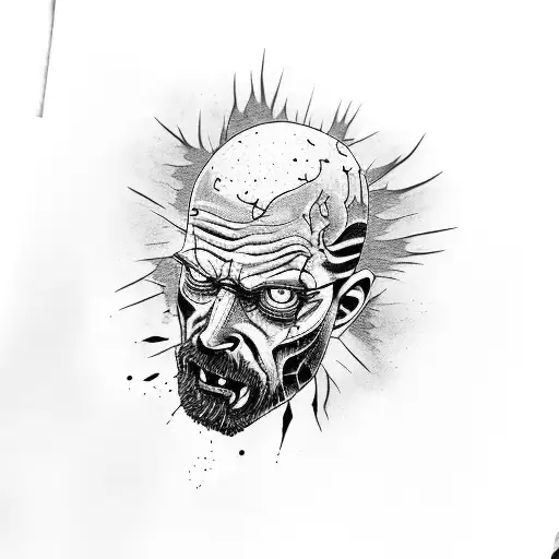 A Creative Fusion Of A Zombie From The Walking Dead And Walter White