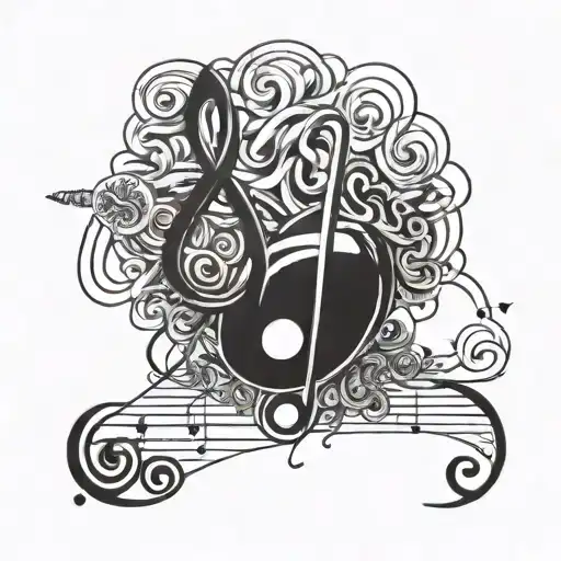 A Music Note Intertwined With A Brain To Represent The Connection Between Music And Mental Health