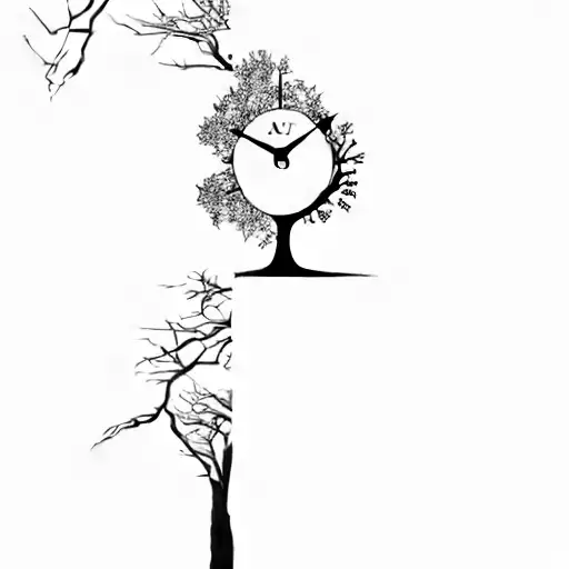 A Clock With A Tree On It