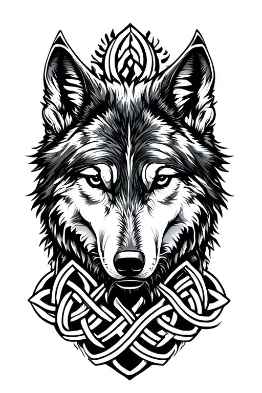 Norse Knotwork Wolf