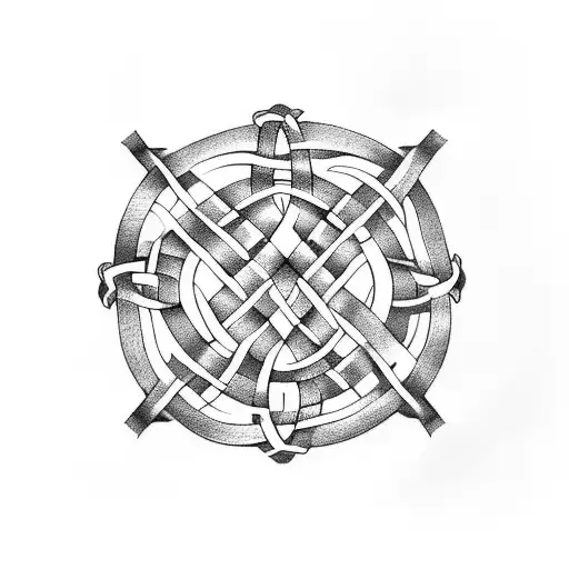 Celtic Knotwork Intertwined With A Web Design Symbol