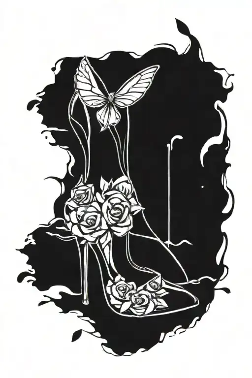 Black High Heels Placed In Sub Collar