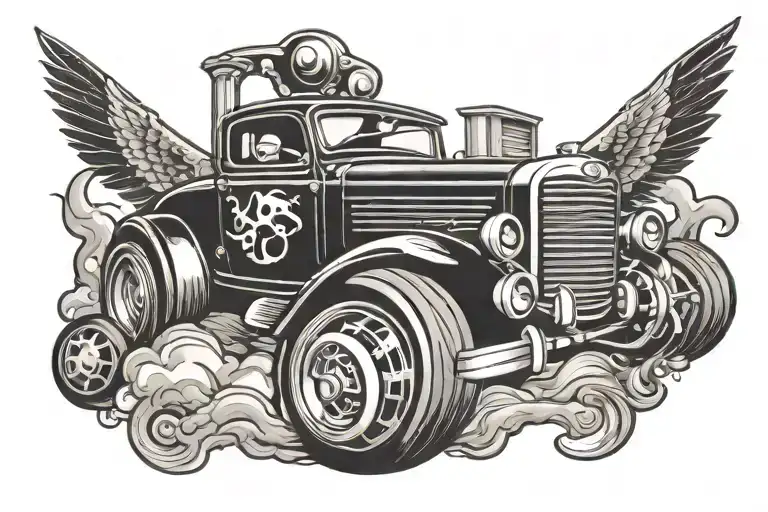 Old School Cartoon Funny Car