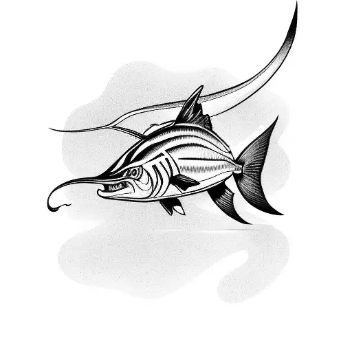 A Majestic Marlin Jumping Out Of The Water