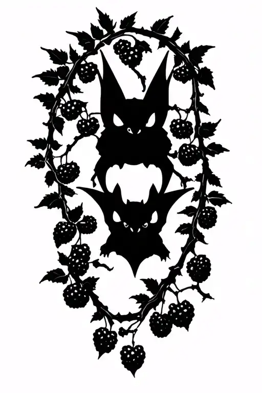 A Bat And Blackberry Vine