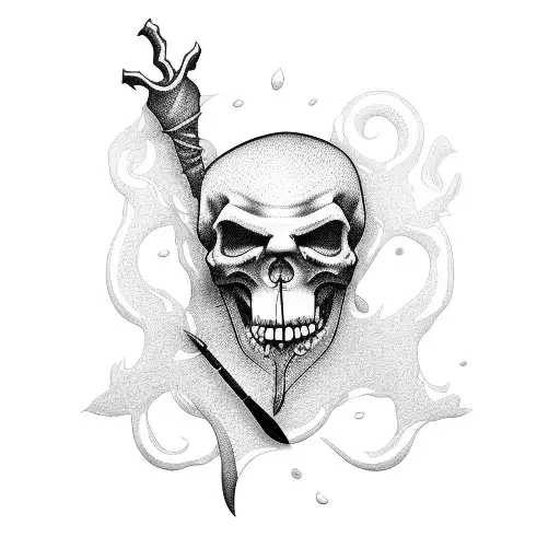 The Grim Reaper Surrounded By Graves